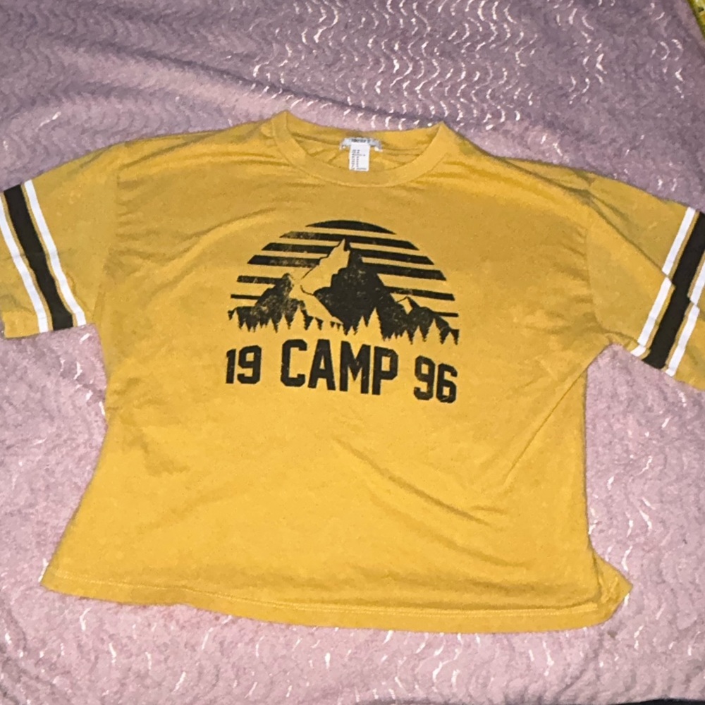 Yellow Forever 21 Cropped shirt.